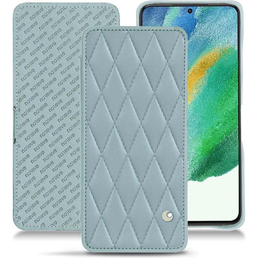 Noreve Lederschutzhülle Samsung Galaxy S21 FE (Samsung Galaxy S21 FE), Smartphone Hülle, Blau