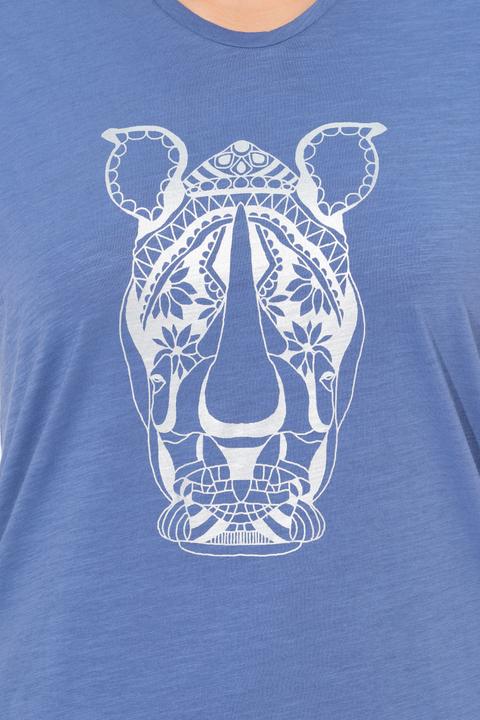 Produktbild Ulla Popken T-Shirt, Tiermotiv, Oversized, V-Ausschnitt, Halbarm (50, 52)