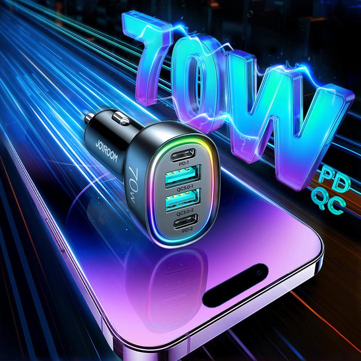 Image du produit Joyroom Chargeur de voiture 70W 4 ports