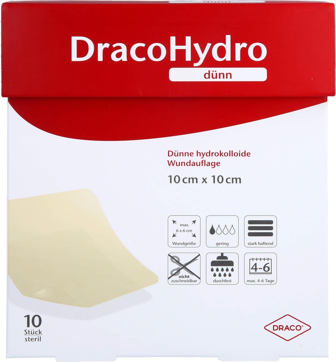 Actual product image Dracco DracoHydro thin Transparent Hydrocolloid Wound Dressing, 10 pcs VER