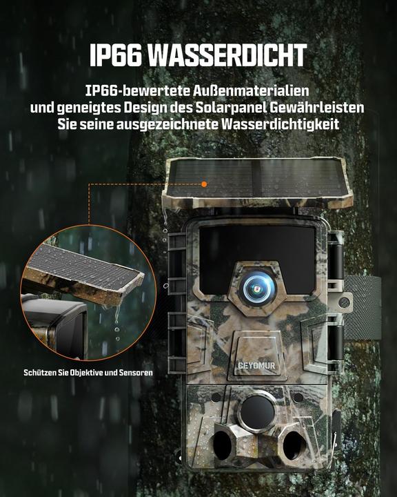 Produktbild Ceyomur CY75 Solar Wildkamera 4K mit Bewegungsmelder und Nachtsicht