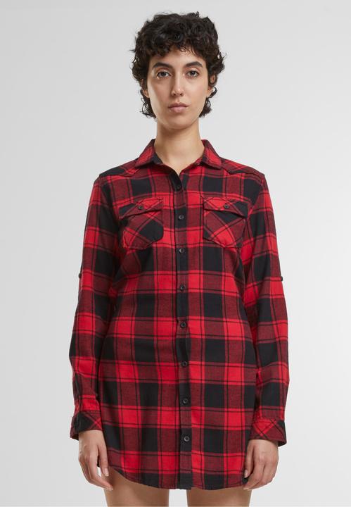 Actual product image Brandit Ladies Lucy long sleeve shirt size 4XL Colour red/black (4XL)