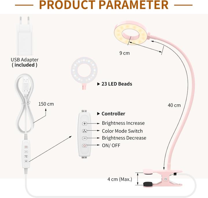 Immagine prodotto LS LED Desk Lamp Swano Pink (750 lm)