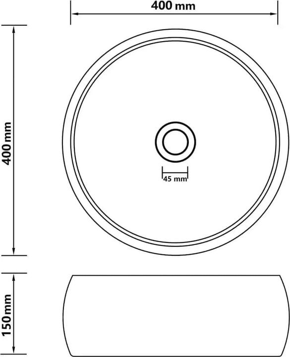 Actual product image vidaXL Washbasin (400 mm, 400 mm)