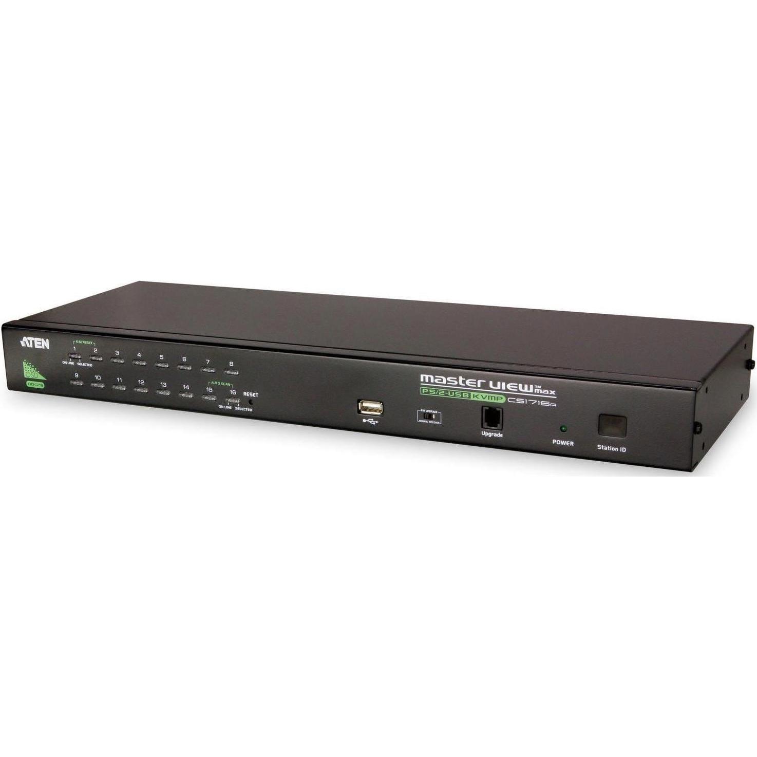 Aten Nero Cs1708a, Interruttore Kvm A 8 Porte 2X Ps2/ Usb, Vga, Daisychain, Switch Kvm,