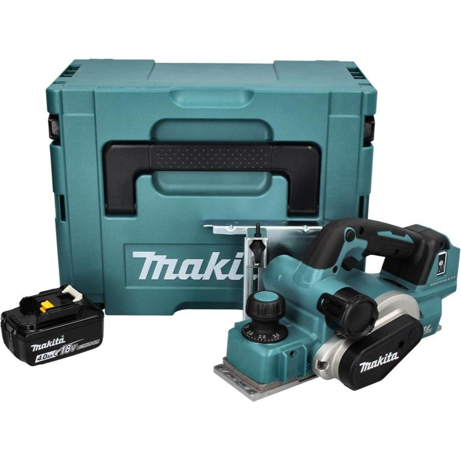 Thumbnail - Makita, Hobelmaschine, DKP 181 M1J Akku Hobel Falzhobel 82 mm 18 V Brushless + 1x Akku 4,0 Ah + Makpac - ohne Ladege