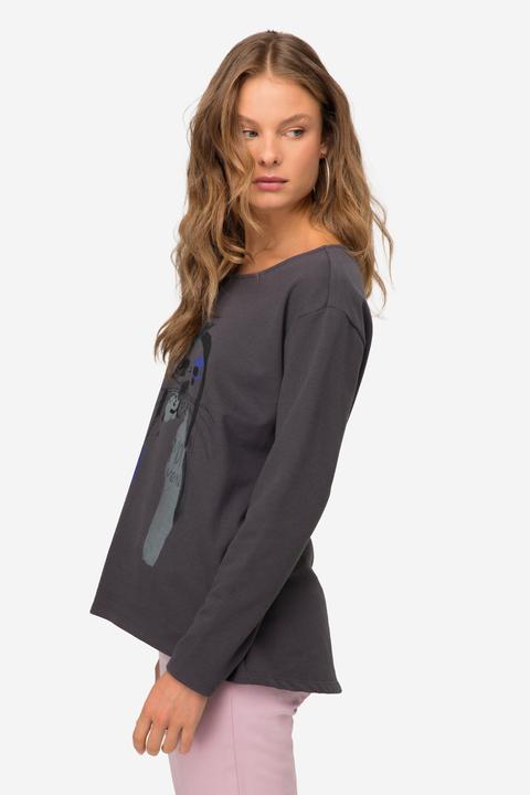 Image du produit Laurasøn Sweatshirt, oversized, Robben Print, Rundhals, Langarm (M)