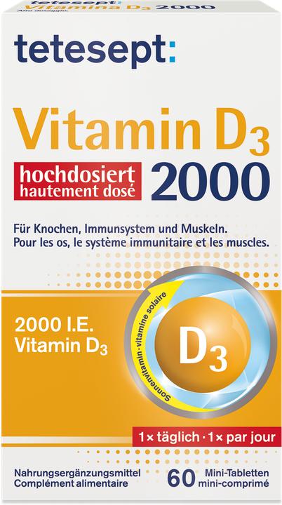 Tetesept Vitamin D3 2000 (60 Stück, Tabletten, 37 g)
