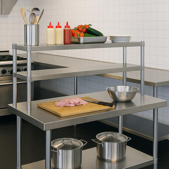 Produktbild Wiltec Edelstahl Arbeitstisch 120x60x85cm höhenverstellbar Gastrotisch