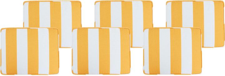 Actual product image Beliani Seat cushion for chair TOLVE set of 6 yellow / white striped 31 x 39 x 5 cm
