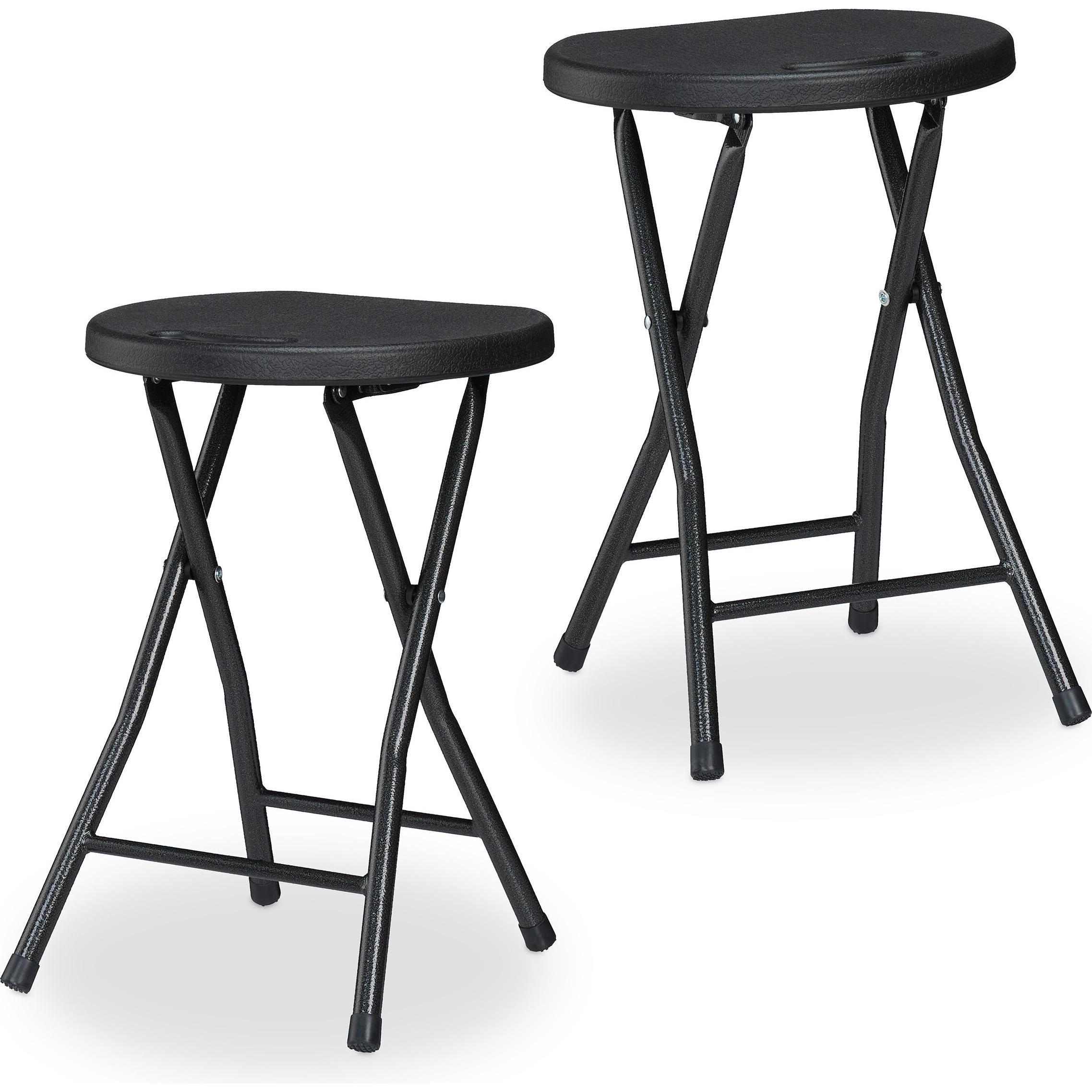 Relaxdays, Hocker + Pouf, 2x Klapphocker