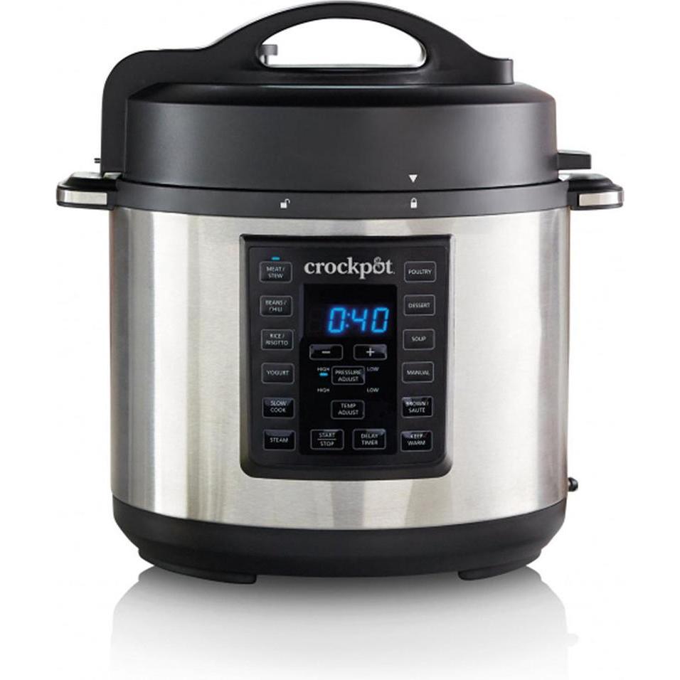 Crockpot Pentola Express Plus da 5,7 litri, Vaporiera + Cuociriso, Argento