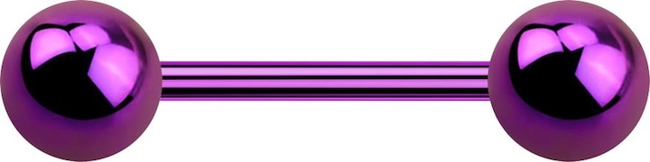 Actual product image Star Piercing Micro barbell violet with two balls (without brass, Titanium G23)