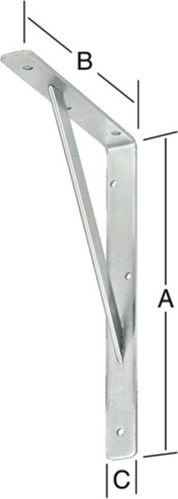 Actual product image Vormann Bracket L.400mm H.250mm W.30mm S.4mm white Trgf.250kg (1 pcs.)