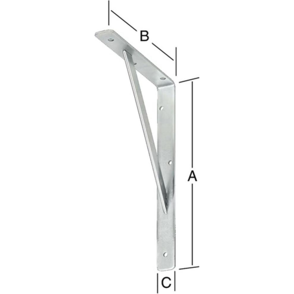 Thumbnail - Vormann, Möbelausstattung, Stegkonsole L.400mm H.250mm B.30mm S.4mm weiss Trgf.250kg (1 Stk.)