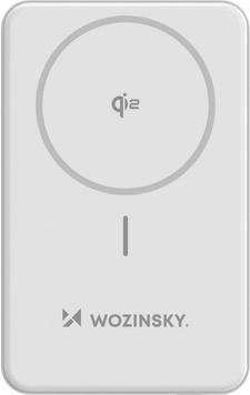 Produktbild Wozinsky Powerbank WLWP-10KA0Y3WS 22,5W PD Qi2 10000 mAh, mit Ständer, 1x USB-A, 1x USB-C - weiss (10000 mAh, 22.50 W, 37 Wh)