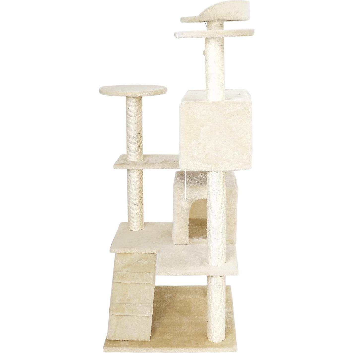 Thumbnail - Wiltec Kratzbaum Beige 130cm Katzenkratzbaum Katzenbaum Kletterbaum Katze (130 cm, Beige), Katzenbaum