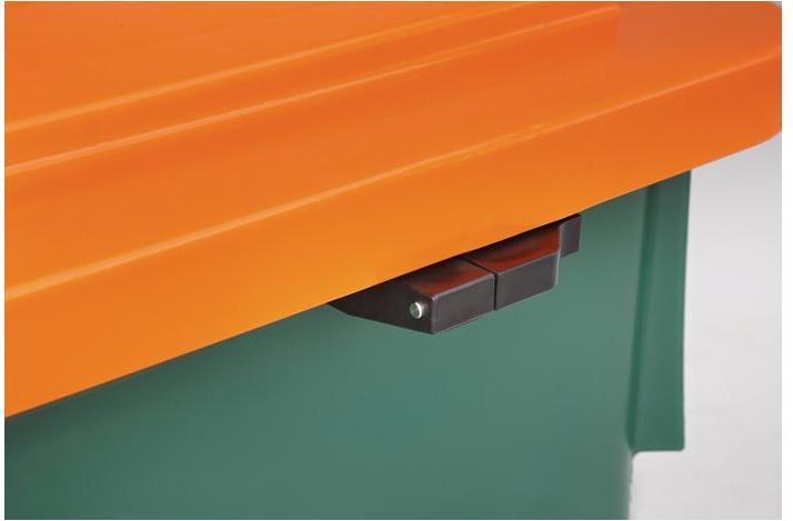 Immagine prodotto Craemer Bidone per graniglia L945xL725xH930 mm 400 l HD-PE verde/arancio senza scivolo di rimozione