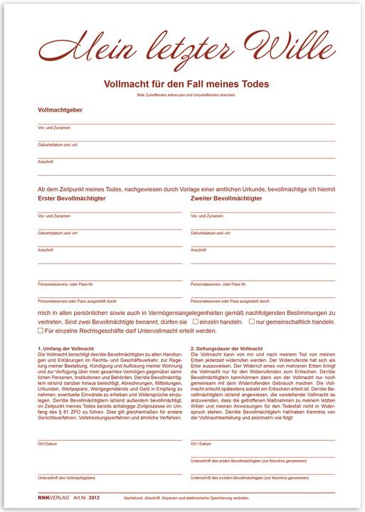 Actual product image Rnk Publisher Will Forms 2812