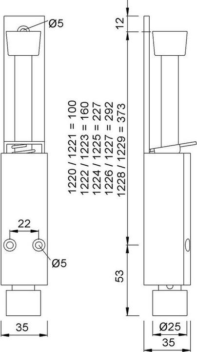 Actual product image Kws Türfeststeller 1225, schwarz matt (1 pcs.)