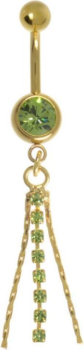 Produktbild Bijouteria Bauchpiercing (PVD Beschichtung (goldfarbig), Kristall, Chirurgenstahl 316L)