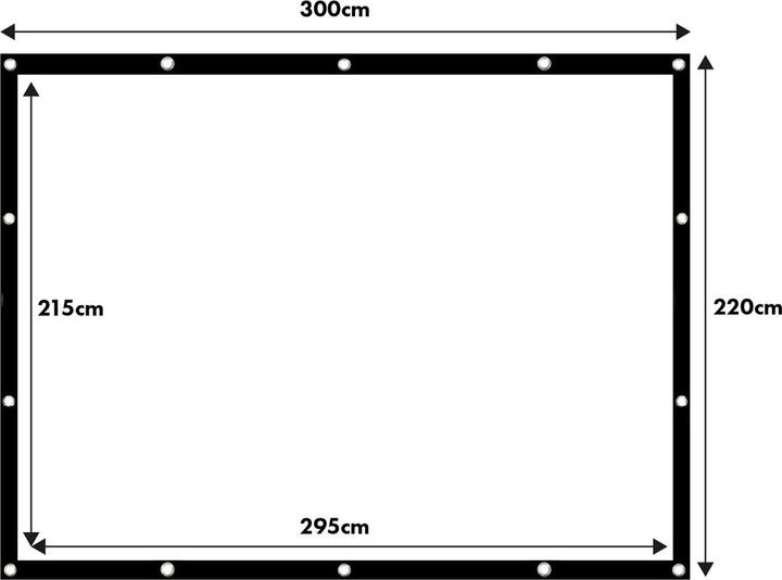 Actual product image Maclean Projektionswand 150 300x220cm 25mm Rand 4:3 Spannhaken MC-168 (120.08", 4:3)
