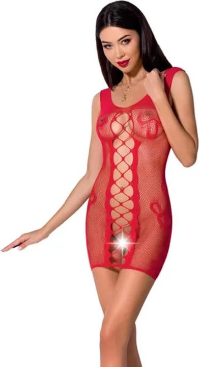 Passion Woman Bs073 Bodystocking Eine Gr?Sse Rot (One Size)