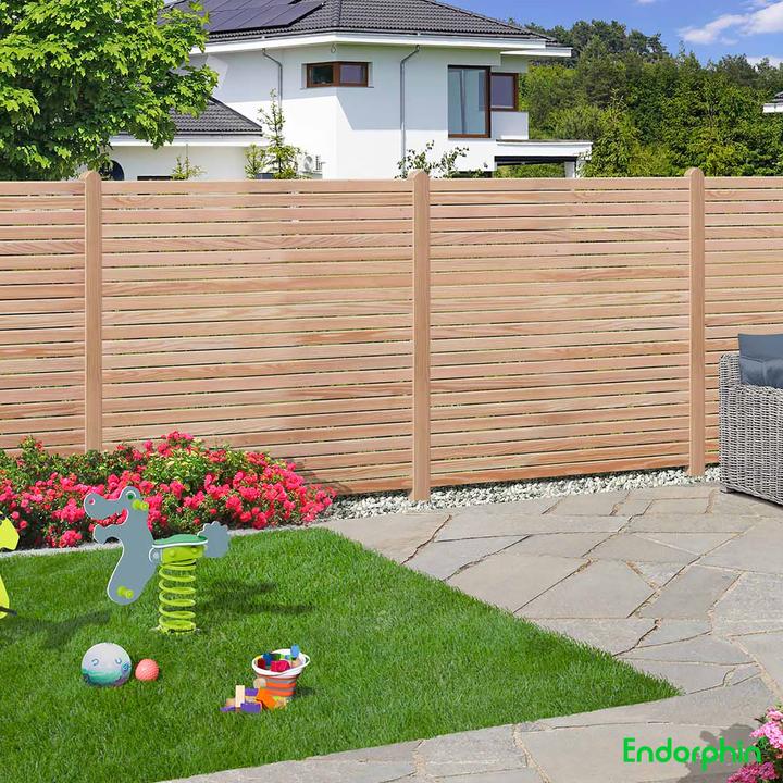 Produktbild Endorphin Rhombus-Sichtschutzzaun Lärche | 1x Elemente (180x180cm) & 2x Holz-Pfosten (9x9x190cm)