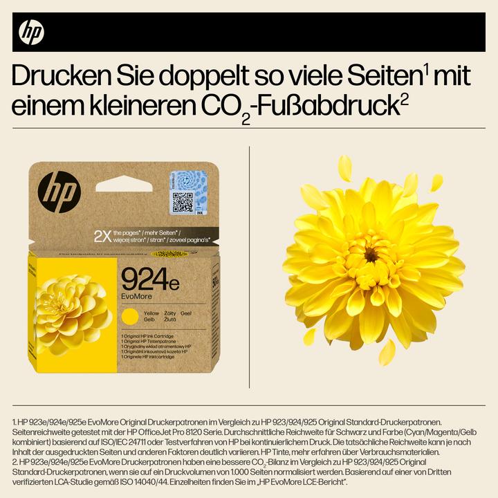 Nutritional values and ingredients HP 4K0U9NE#CE1 924e EvoMore OJ PRO Ink yellow 800pages (Y)
