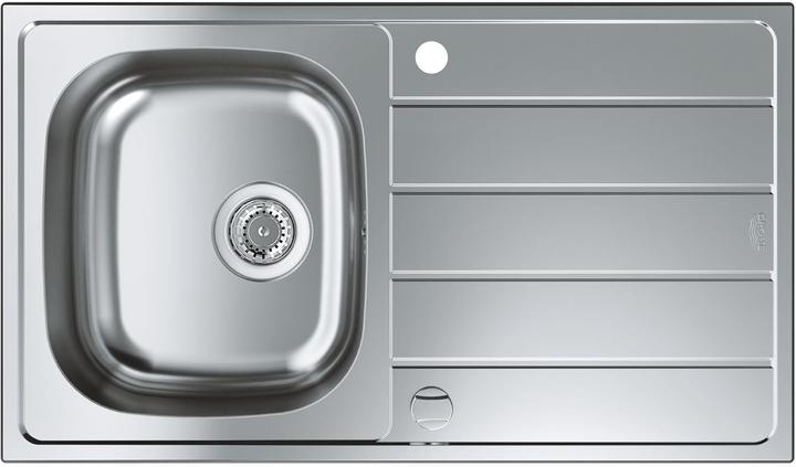 Grohe K200 Edelstahlspüle mit Abtropffläche (Aufsatzspülbecken, 50 cm, 86 cm)