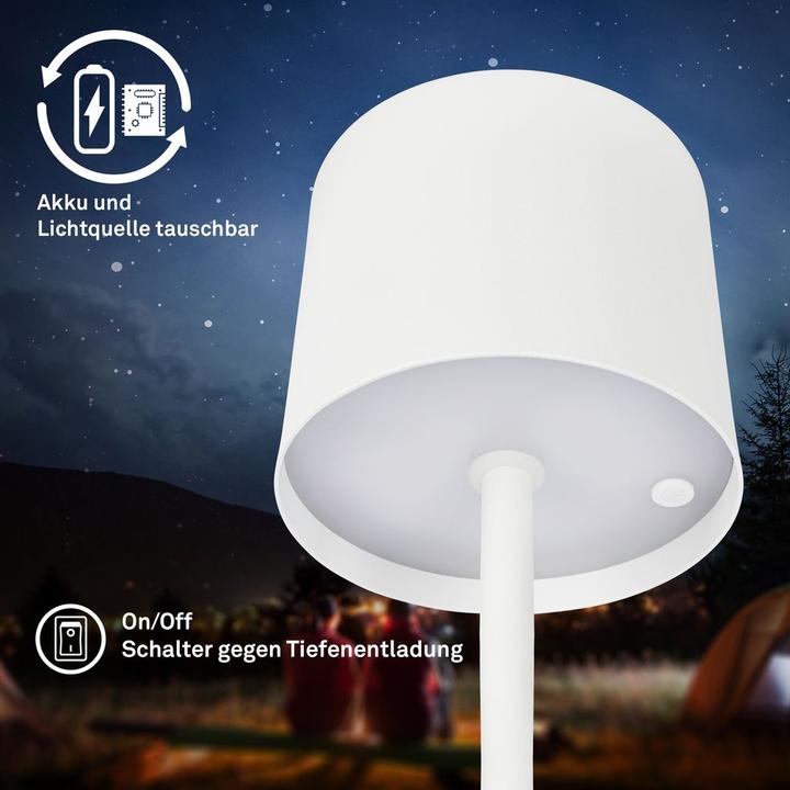 Produktbild Briloner Akku LED Tischleuchte, inkl. Ladestation, inkl. 3-Stufen-Dimmer, weiss (230 lm)