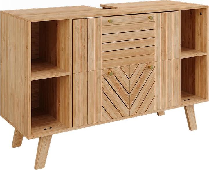 Immagine prodotto Vicco Waschbeckenunterschrank Lucie, Bambus, 100 x cm mit 2 Schubladen (100 x 36 x 65 cm)