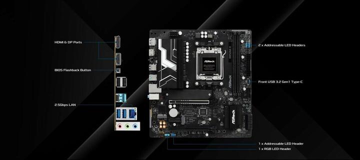 Image du produit AsRock B850M-X R2.0 (AM5, AMD B850, mATX)