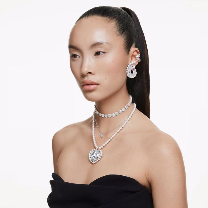 Actual product image Swarovski x Ariana Grande Drop Ohrhänger Kristallperle Verschiedene Schliffe Weiss Rhodiniert (Swarovski Metal)