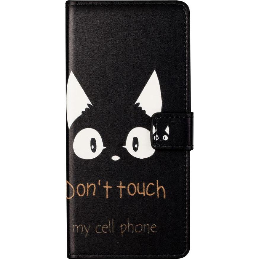 Cover-Discount Galaxy S21+ - Leder Hülle Don't Touch Cat (Samsung Galaxy S21+), Smartphone Hülle, Schwarz