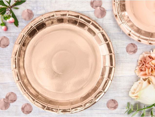 Actual product image Partydeco Plate Rose gold metallic (6x)