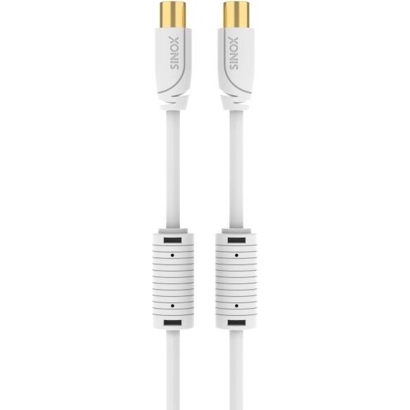 Sinox PRO antennekabel. YouSee & Stofa godkendt. 3m. Hvid, Video Kabel