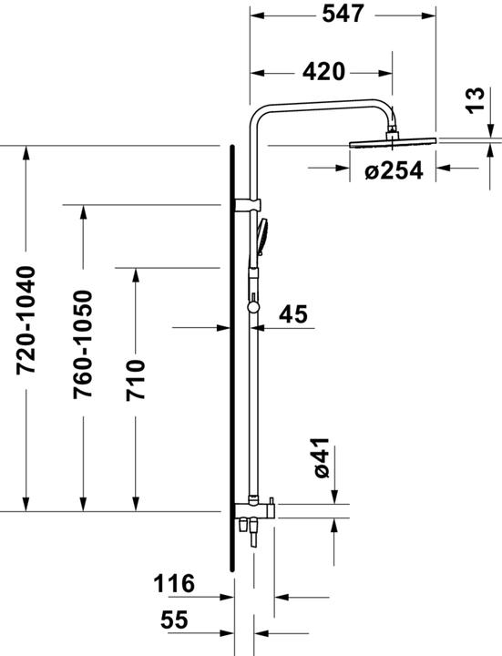 Image du produit Duravit Shower Systems système de douche Reno Minusflow, chrome, UV4322002010, UV4322002010