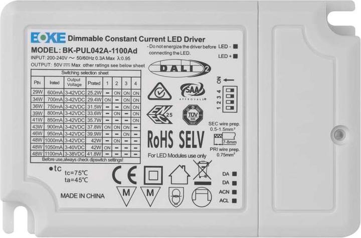 Productafbeelding Emos DALI driver voor LED armaturen CC 1050mA 40W