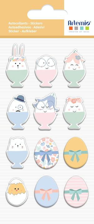 Artemio Puffy Sticker "Funny Eggs" (12 Sticker)