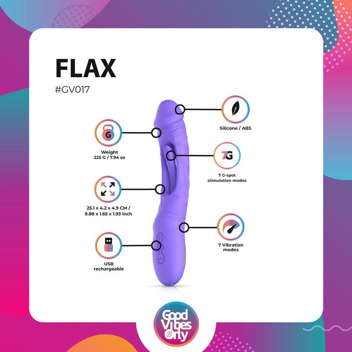 Image du produit Good Vibes Only Flax - Godemiché vibrant avec stimulateur du point G