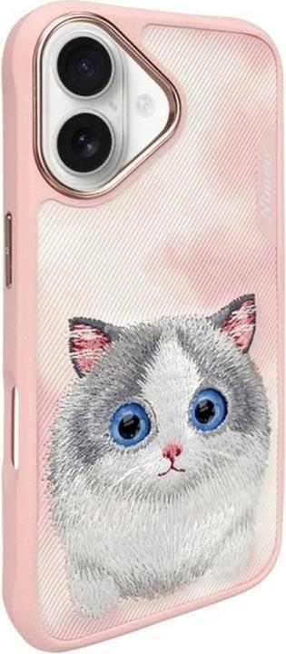 Actual product image Nimmy case iPhone 16 6.1" pink Big Eyed Pet 2.0 Cat (Apple iPhone 16)