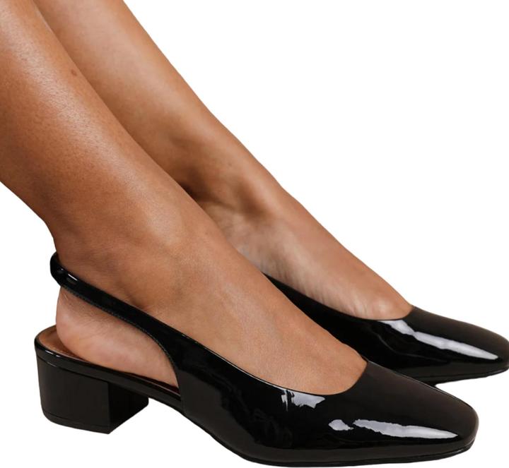 Actual product image Where's That From Womens/Ladies Michigan Patent Leather Sling Back Low Block Heel Sandals (37)