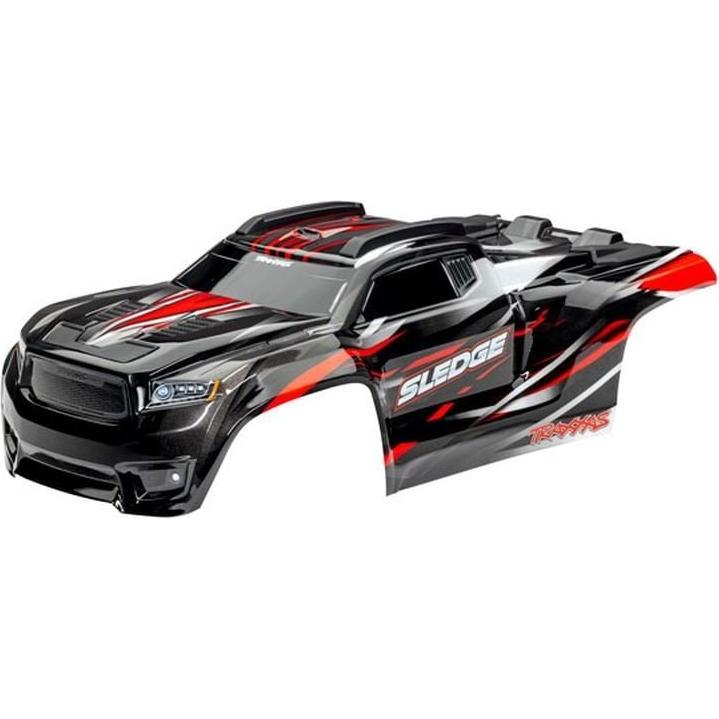 Traxxas body sledge rosso / con foglio decalcomanie e supporti clipless montati