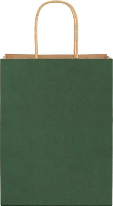 Image du produit VidaXL Sacs en papier kraft 50 pcs. avec anse Vert 22x11x28 cm Sac en papier (Coffret cadeau, 50 x)