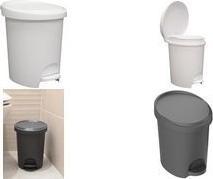 Produktbild EDA Tret-Kosmetikeimer Stepy, 6 Liter, PP, weiss Tret-Abfalleimer, modernes Design, mit Tretpedal (6 l)