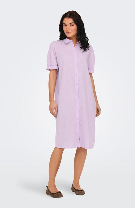 Produktbild JdY Locker geschnitten Hemdkragen Voluminöser Armschnitt Midikleid Kleid (M)