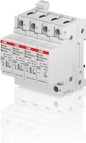 Actual product image ABB OVR T2 3N 40-275S P TS QS SPD T2 with Reservevar 230/400V TT/TNS 3P OVR T2 3N