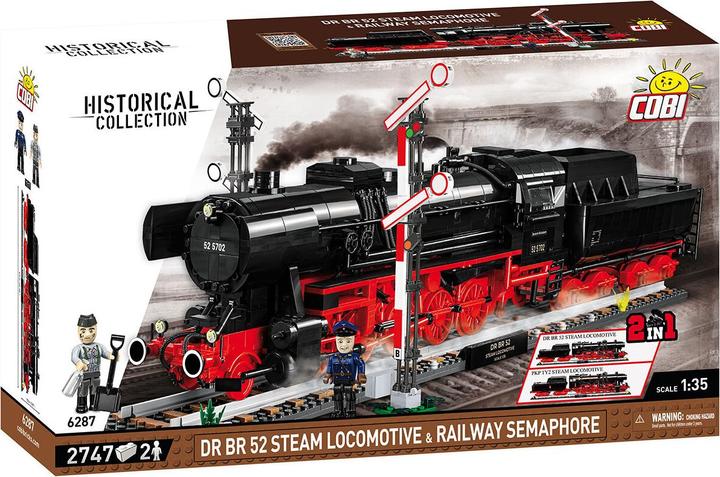 Image du produit Cobi DR BR 52 Steam Locomotive & Railway Semaphore (échelle 1:35)