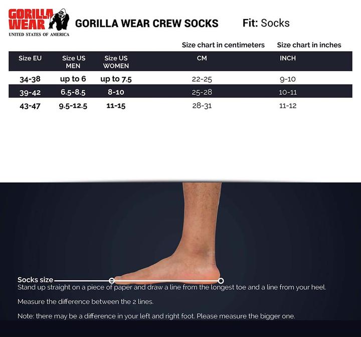 Produktbild Gorilla Wear Crew Socks White (Einzelpack, 36 - 38)